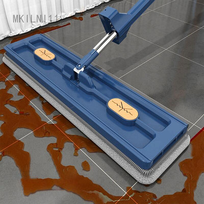 【現貨】大平板拖把,平板拖把,360° 旋轉地板拖把套裝,帶可重複使用的超細纖維拖把墊的扁平拖把,用於硬木層壓瓷磚的地板
