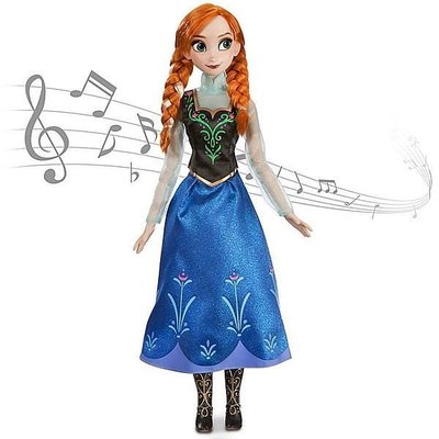 Disney迪士尼公主Frozen冰雪奇緣Anna安娜16吋發光唱歌Barbie芭比娃娃 非黑魔女沉睡魔咒