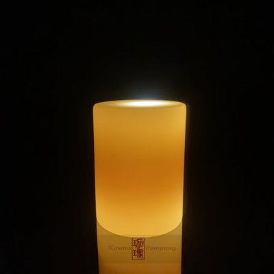 珈瑪-24小時LED蠟燭燈-大型*1粒(USB充電附電源線)-淡橘色充電式蠟燭LED純蠟蠟燭防水電子蠟燭燈充電蠟燭