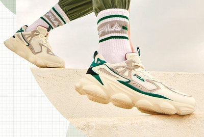 FILA 2020新款  棉花糖白 綠 休閒運動 老爹鞋 慢跑鞋 男女鞋 情侶鞋公司級