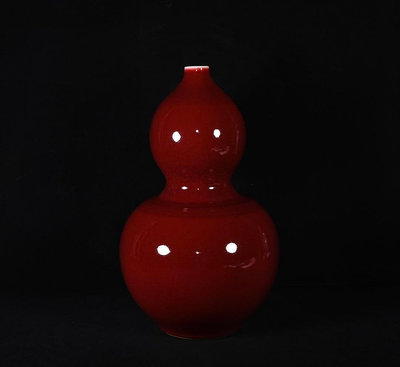 清康熙郎窯紅葫蘆瓶，高31×19厘米40044453【真棒古瓷器】青瓷 秘色瓷 青白瓷