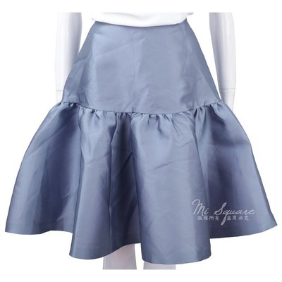 現貨熱銷-MAX MARA 緞面藍紫色荷葉剪裁絲質澎裙 1720550-E9 44號