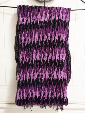 全新金安德森紫黑色混金線圍巾