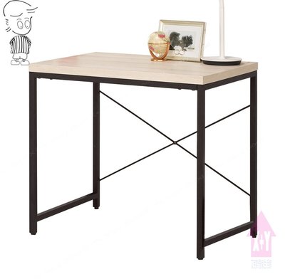 【X+Y】艾克斯居家生活館   現代書桌電腦桌系列-塔利斯 2.7尺書桌.低甲醛防蛀木心板+黑砂粉體烤漆五金架.摩登家具