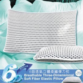 派樂 6D 六面透氣立體柔纖彈力枕頭(1大枕內含中枕+贈1透氣小枕)6D透氣枕 可機洗 抱枕 機能枕 台灣製造