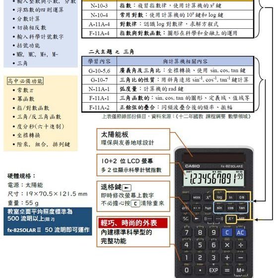 划算的店 108新課綱適用 國考神機 公司貨 Casio 計算機fx Solar Ii Yahoo奇摩拍賣