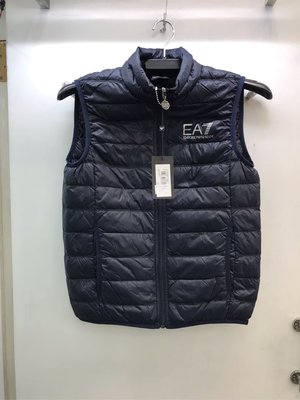 EA7 Emporio Armani 藍灰兩色 素面 Logo 輕羽絨背心 全新正品 男裝 歐洲精品