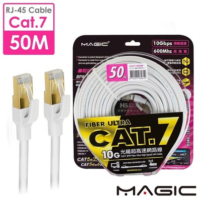 ☆YoYo 3C☆MAGIC Cat.7 SFTP圓線 26AWG光纖超高速網路線(專利折不斷接頭)-50M