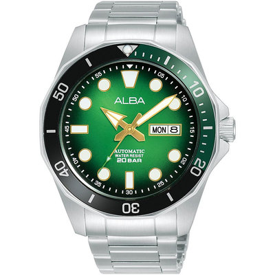 ALBA 雅柏 Mechanical 極速運動機械腕錶-43mm綠(Y676-X063G/AL4537X1)