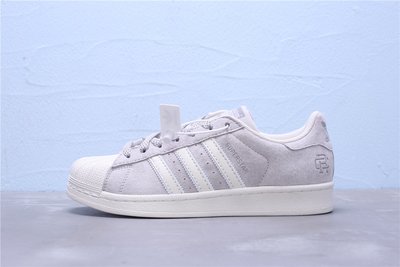 Adidas  Superstar 灰白 貝殼頭 麂皮 休閒運動板鞋 男女鞋 BS0911