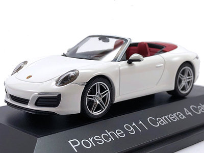【秉田屋】現貨 Herpa Porsche 保時捷 911 991 Carrera 4 Cabriolet 白 1/43