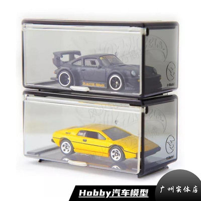 車模 仿真模型車風火輪新款1:64合金小車拼插收藏盒展示盒淺黑透明款5只裝改良版