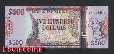 【Louis Coins】B1907-GUYANA-ND (2011-2019)圭亞那紙幣-500 Dollars