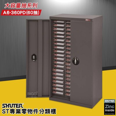 收納高手《樹德》 A6-360PD 大容量抽專業零件櫃-加門型 60格抽屜 分類整理櫃 零件分類櫃 收納櫃 工作分類櫃