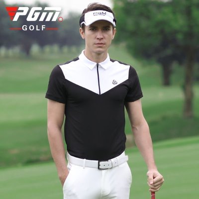 現貨#PGM 高爾夫衣服 男士夏季短袖T恤 速干透氣型 運動男裝衣服簡約