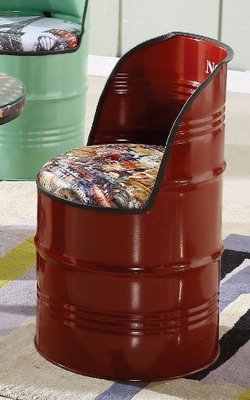 22X【新北蘆洲~偉利傢俱】油桶休閒椅(紅色)-編號 (X378-5)