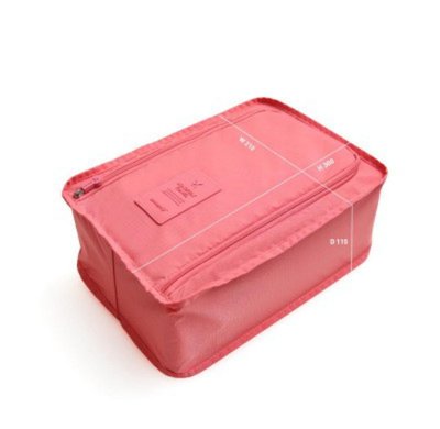 居家旅行防水 可折疊鞋盒 鞋子收納袋 小鞋盒-西瓜紅色
