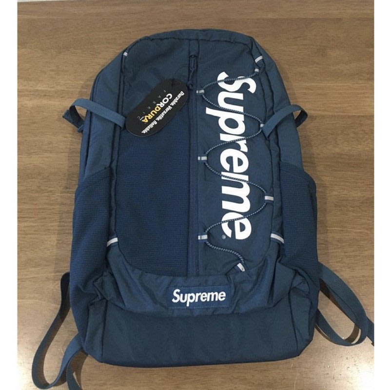 Supreme 42th 17SS Backpack 後背包包包字體42代白字logo 全新3m反光