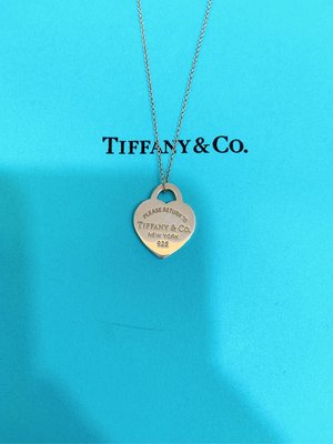 TIFFANY & CO 愛心牌 項鍊 經典 愛心 牌 刻字 經典款 純銀 925 項鍊