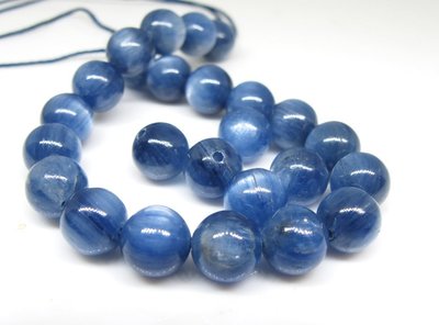 【天然寶石DIY串珠材料-超值組】極品超美3A級藍晶石Kyanite圓珠6mm寶石(零售單顆裝)