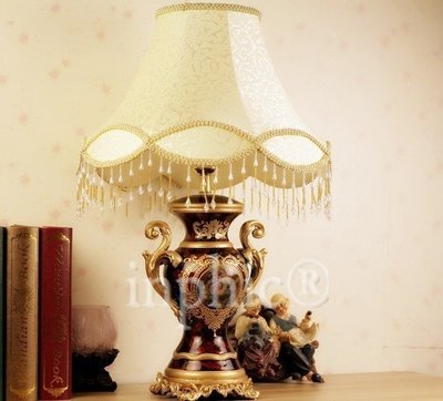 INPHIC-歐式古典布藝陶瓷檯燈 臥室裝飾溫馨床頭燈婚慶結婚燈飾
