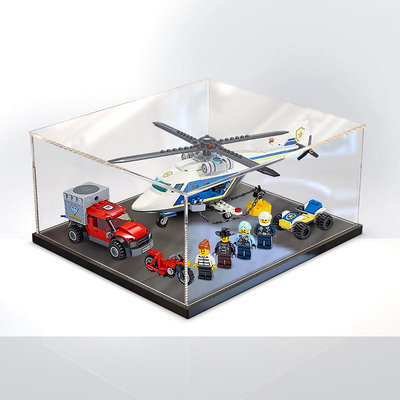 亞克力防塵盒適用樂高60243直升機大追擊展示模型玩具透明~芙蓉百貨