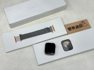 Apple Watch S9  45mm GPS 星光  保固到2024/10/2 電池100％  無原廠錶帶 附贈銀色 類米蘭鐵錶 有盒裝 有配件