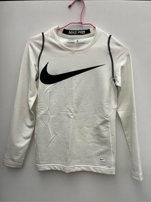 Nike童裝科技棉白色長袖上衣