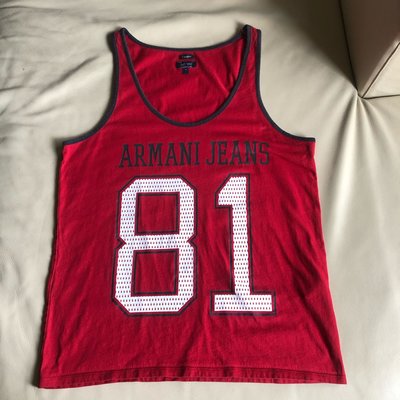 [品味人生2]保證正品 Armani Jeans AJ 紅色 81 背心