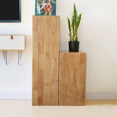 【現貨】北歐橡木花架置物架實木客廳現代簡約家用室內裝飾架