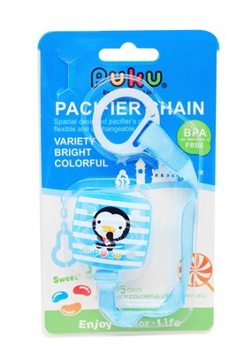 【PUKU】QQ糖奶嘴鍊(1入)藍色『CUTE嬰用品館』