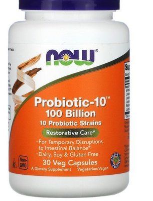 美國Now Foods 10種菌1000億Probiotic-10 100Billion30粒