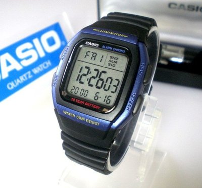 經緯度鐘錶 CASIO專賣 十年電池 貪睡 電子錶 超大螢幕字體【超低價540】台灣公司貨 W-96H-2A