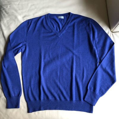 [品味人生2]保證正品 Dior Homme DH  100% Cashmere  藍色 V領 毛衣  size L