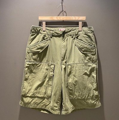 現貨~BEAMS JAPAN Cockpit Shorts 21SS 蠟染洗水做舊工裝休閒短褲軍褲簡約