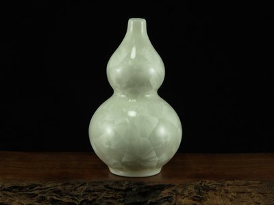白冰裂 葫蘆 陶瓷小花插 桌上型小花器  迷你花瓶家居擺件 時尚創意陶瓷