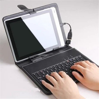 W平板電腦鍵盤皮套7寸8 寸9.7寸10(10.1)寸保護套通用型發安卓接口