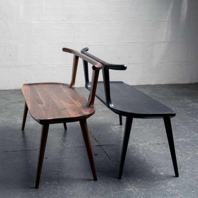 【熱賣精選】 丹麥實木長條凳帶靠背創意家用餐桌凳子設計師原木長板凳簡約長椅