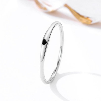亞馬遜貨源歐美簡約簡單愛S925純銀指環滴油愛心女士銀戒指配飾