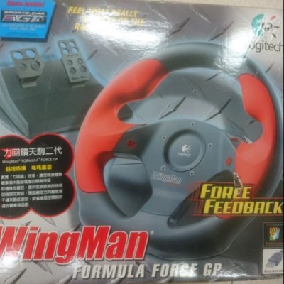 哈哈玩具屋~二手 羅技 電腦 力回饋天駒二代 wingman PC PS2 賽車 方向盤 踏板