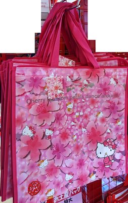 日本大阪帶回☆╮輕便實用可愛櫻花Kitty側背購物袋(全新) ╭☆
