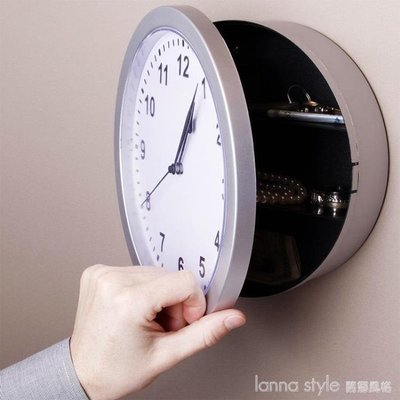 現貨熱銷-掛鐘創意復古裝飾壁鐘收納保險首飾盒家用客廳個性時鐘