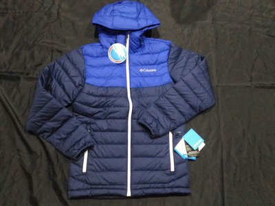 現貨 Columbia Powder Lite Hooded 連帽防寒外套 哥倫比亞 XS 藍 拼色 保暖 登山戶外