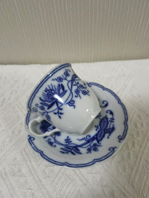 日本回流瓷器捷g釉下青花藍洋蔥咖啡杯一套細節如圖全品未