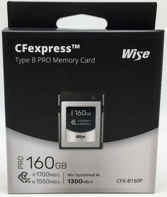 Wise CFexpress Type B PRO 160GB 記憶卡 | CFX-B160P |  1700MB/s