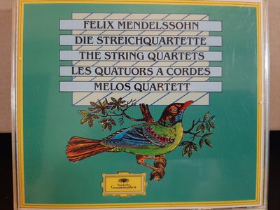 Melos qt,Mendelssohn-The String Quartets,梅洛斯四重奏團，演繹孟德爾頌-弦樂四重奏，3CD,如新。