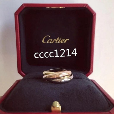 雪兒精品 Cartier卡地亞TRINITY系列三色18K白色黃金玫瑰金經典三環戒指 B4052700