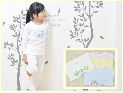 毛毛兔童樂園~春夏款‧小乙福(傑比兔)台灣製一層棉長袖衛生衣-白/黃/藍/粉(0~14號)