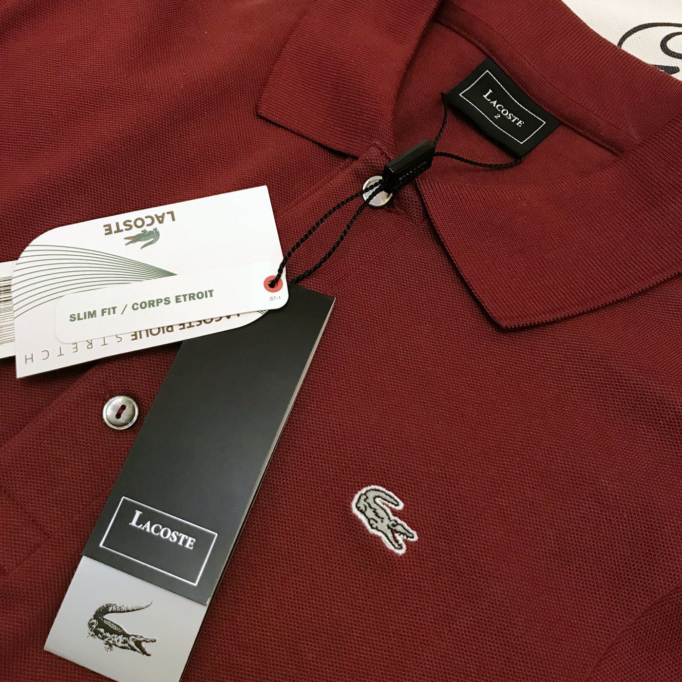 張開先生】日本帶回Lacoste 酒紅Slim Fit Polo衫| Yahoo奇摩拍賣