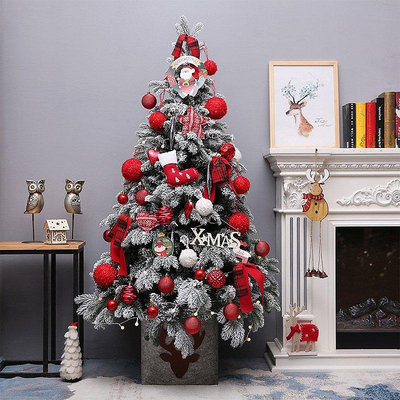 【現貨精選】150cm聖誕樹套裝粉色雪樹套餐植絨豪華聖誕節裝飾用品tree
